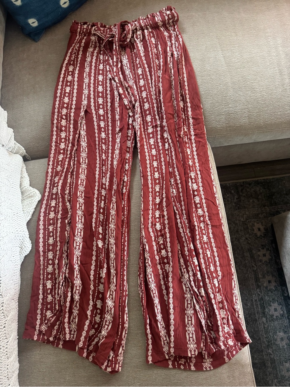 Wide-Leg Poho Palazzo Pants, with front slit!